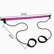 Load image into Gallery viewer, Yoga Pilates Exercise Bar with Resistance Band, Home Gym, Muscle Toning Bar, Fitness Stretching Workout