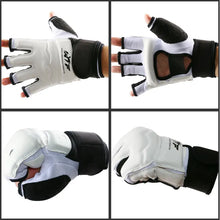 Cargar imagen en el visor de la galería, Taekwondo Hand protection gloves Half finger Mittens TKD Foot protector gloves WTF Approved MMA Karate Boxing gloves=1 Pair