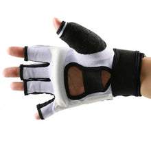 Cargar imagen en el visor de la galería, Taekwondo Hand protection gloves Half finger Mittens TKD Foot protector gloves WTF Approved MMA Karate Boxing gloves=1 Pair