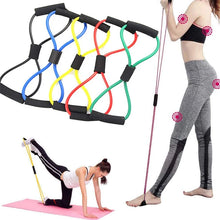 Load image into Gallery viewer, Yoga Resistance Exercise Bands Gym Fitness Equipment Pull Rope 8 Word Chest Expander Elastic Muscle Training Tubing Tension Rope