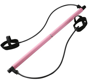 Yoga Pilates Exercise Bar with Resistance Band, Home Gym, Muscle Toning Bar, Fitness Stretching Workout