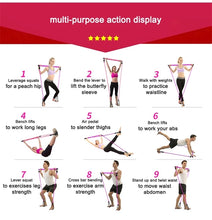 Load image into Gallery viewer, Yoga Pilates Exercise Bar with Resistance Band, Home Gym, Muscle Toning Bar, Fitness Stretching Workout