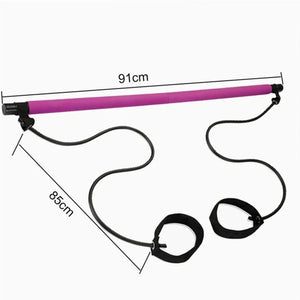 Yoga Pilates Exercise Bar with Resistance Band, Home Gym, Muscle Toning Bar, Fitness Stretching Workout