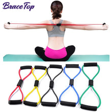 Load image into Gallery viewer, BraceTop Yoga Gym Fitness Resistance 8 Word Chest Expander Rope Workout Muscle Trainning Rubber Elastic Bands for Sport Exercise