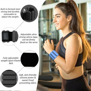 Wrist & Ankle Weights for Women Men Adjustable Arm & Leg Weights Wearable Weighted Bracelet for Yoga Running Cardio Gym Workouts