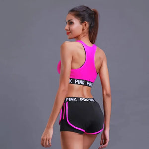 New Yoga Set Women Hollow Beauty Back Sports Bra+Hip Lifting Sports Shorts Workout Set Seamless Fitness Gym Set Sportswear