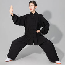Cargar imagen en el visor de la galería, Tai chi Solid Cotton 6 Colors High Quality Wushu Kung fu Clothing Kids Adult Martial Arts Wing Chun Suit