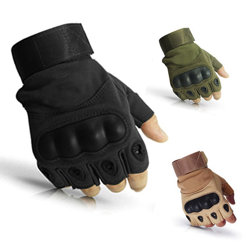 Tactical Hard Knuckle Half finger Gloves Men's Army Military Combat Hunting Shooting Airsoft Paintball Police Duty - Fingerless