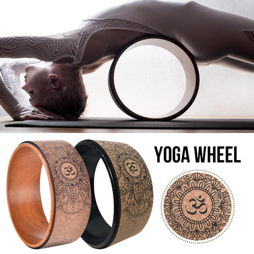 Yoga Wheel Pilate Wood Mandala Flower Professional Yoga Wheel Circles Gym Workout Bodybuilding Fitness Back Training Wheel