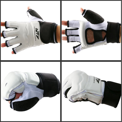 WTF Taekwondo Hand protection gloves Half finger Mittens TKD Foot protector gloves WTF Approved MMA Karate Boxing gloves