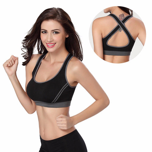 Women's Padded Top Athletic Vest Gym Fitness Sports Bra Stretch Cotton Seamless 1 piece, multi-color